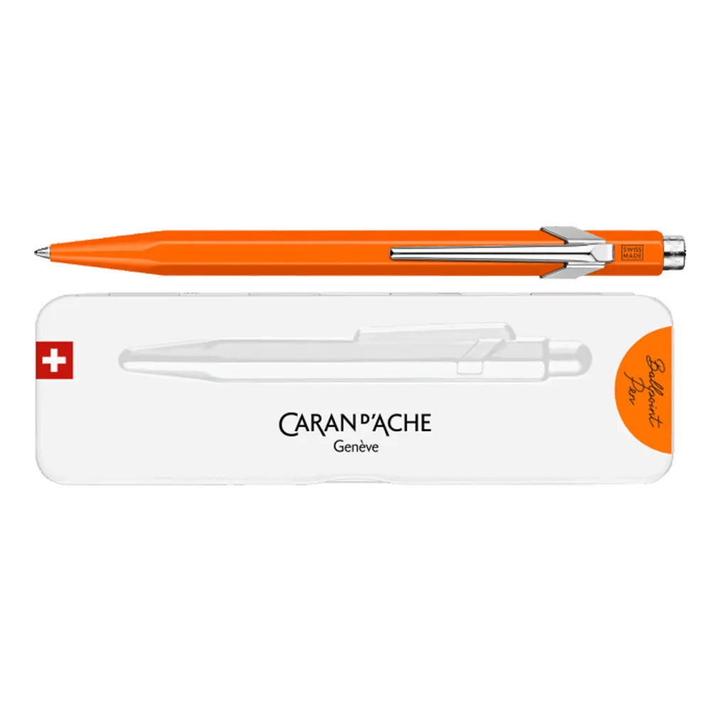 Химикалка Caran d'Ache - 849 Pop Line Collection, Fluorescent Orange - 2