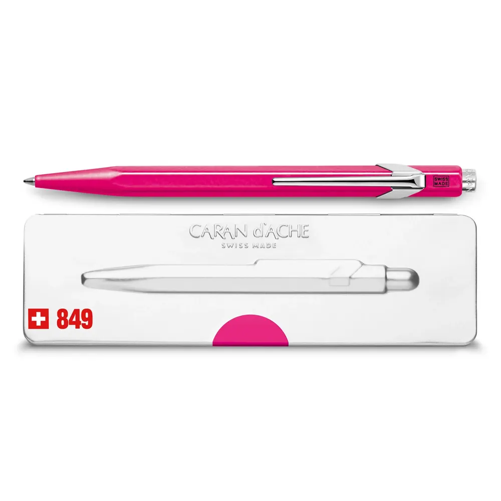 Химикалка Caran d'Ache - 849 Pop Line Collection, Fluorescent Pink - 2