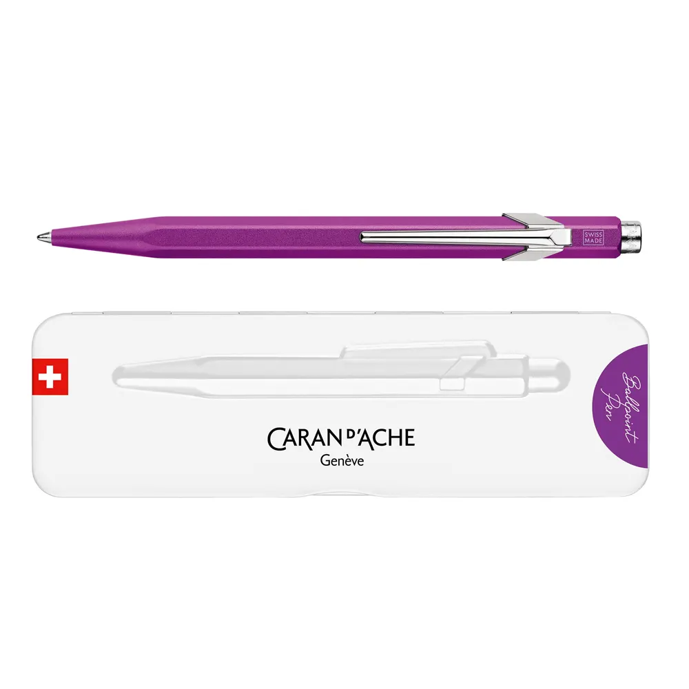 Химикалка Caran D'Ache 849 - Colormat-X, лилава - 3