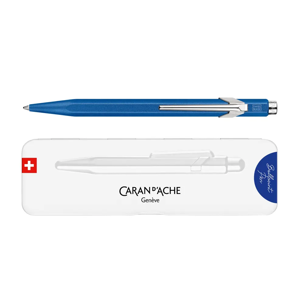 Химикалка Caran D'Ache 849 - Colormat-X, синя - 4