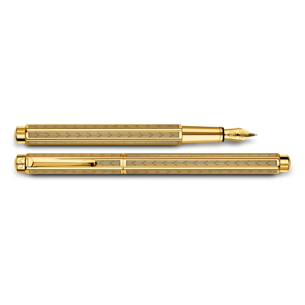 Писалка Caran d'Ache - Ecridor Chevron, златиста, F перо - 2