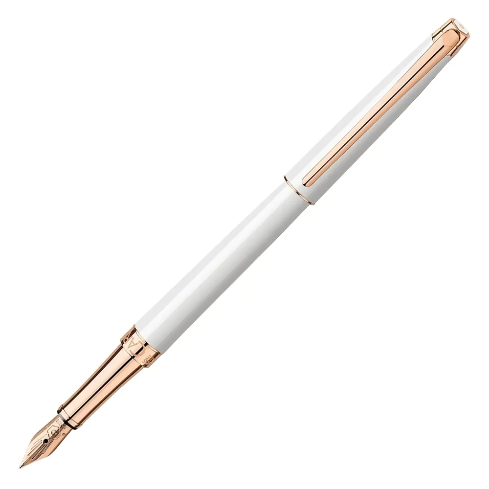 Писалка Caran d'Ache - Leman Slim White Rose Gold, F перо