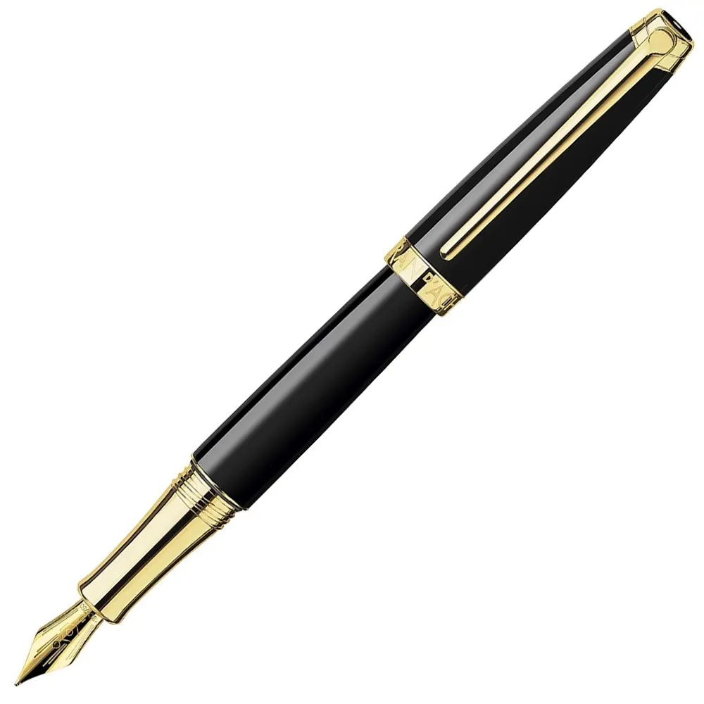 Писалка Caran d'Ache - Leman Ebony Black/Gold, М перо