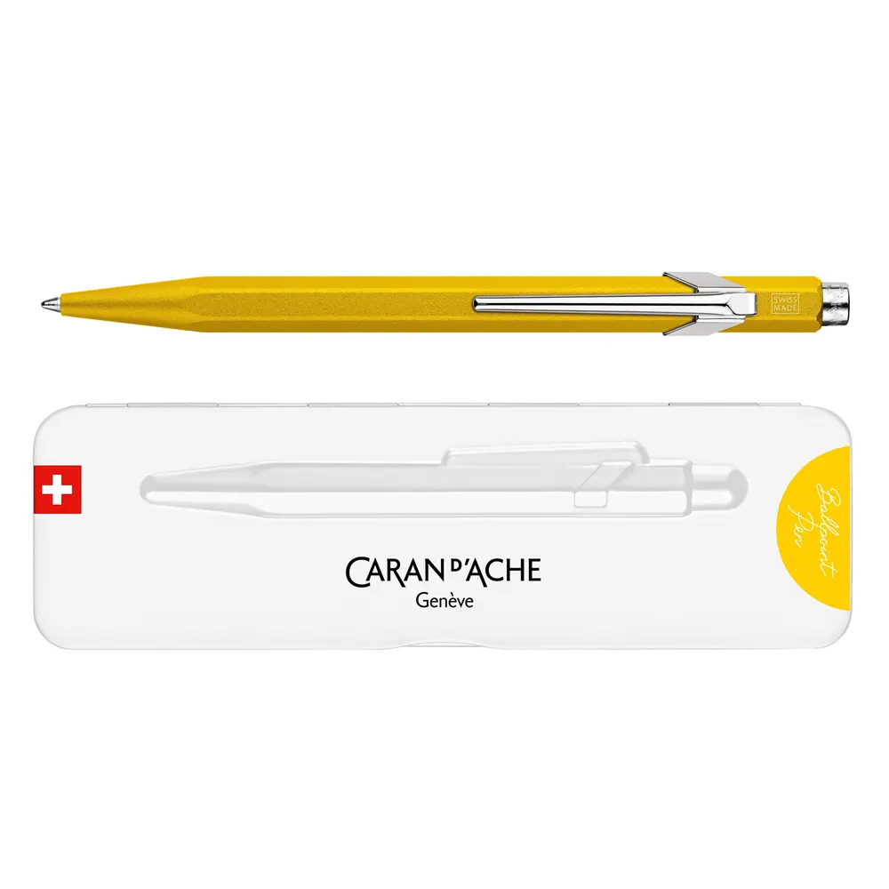 Химикалка Caran D'Ache 849 - Colormat-X, жълта - 3