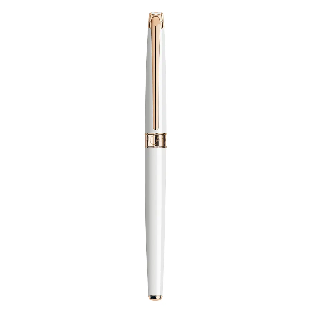 Ролер Caran d'Ache - Leman Slim White Rose Gold - 2