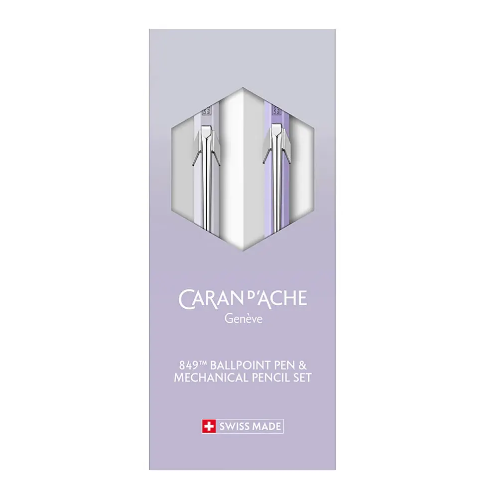 Комплект Caran d'Ache 849 - Blooming Lavender Special Edition, химикалка и автоматичен молив - 2