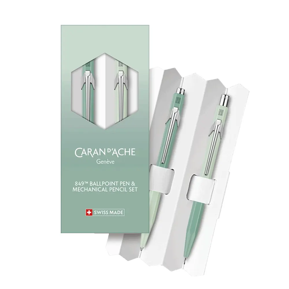 Комплект Caran d'Ache 849 - Misty Forest Special Edition, химикалка и автоматичен молив - 2