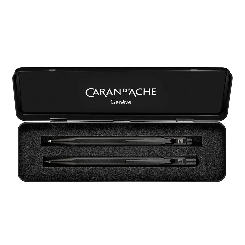 Комплект Caran d'Ache 849 - Black Code Special Edition, химикалка и автоматичен молив - 4