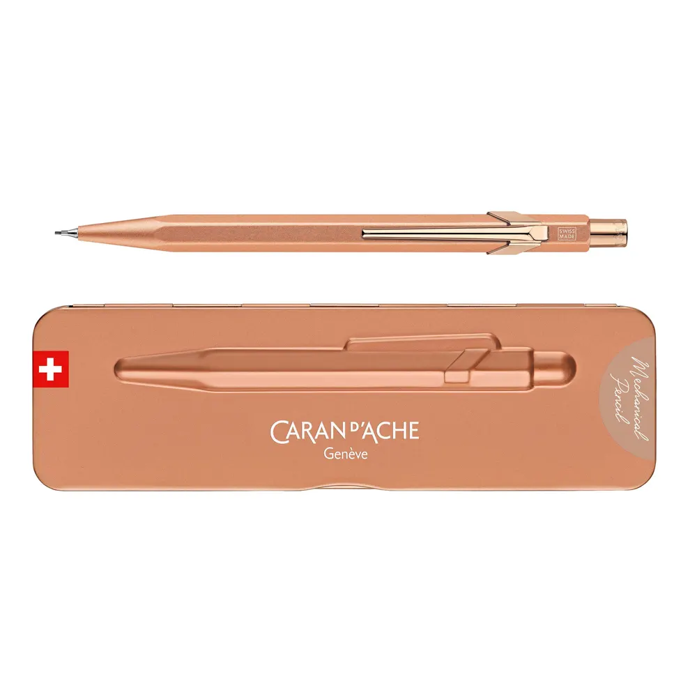 Автоматичен молив Caran d'Ache - 844, розово злато - 3