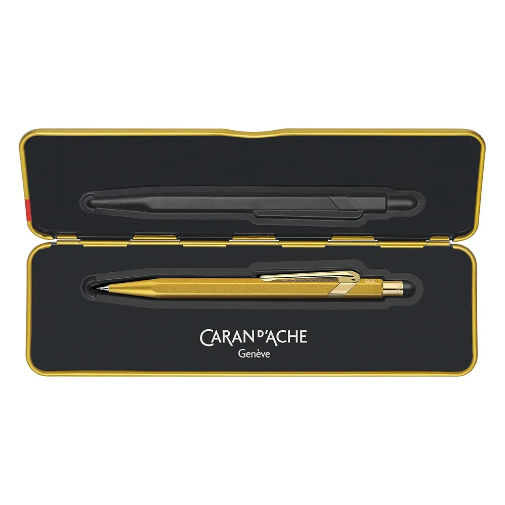 Автоматичен молив Caran d'Ache - 844, златист - 3
