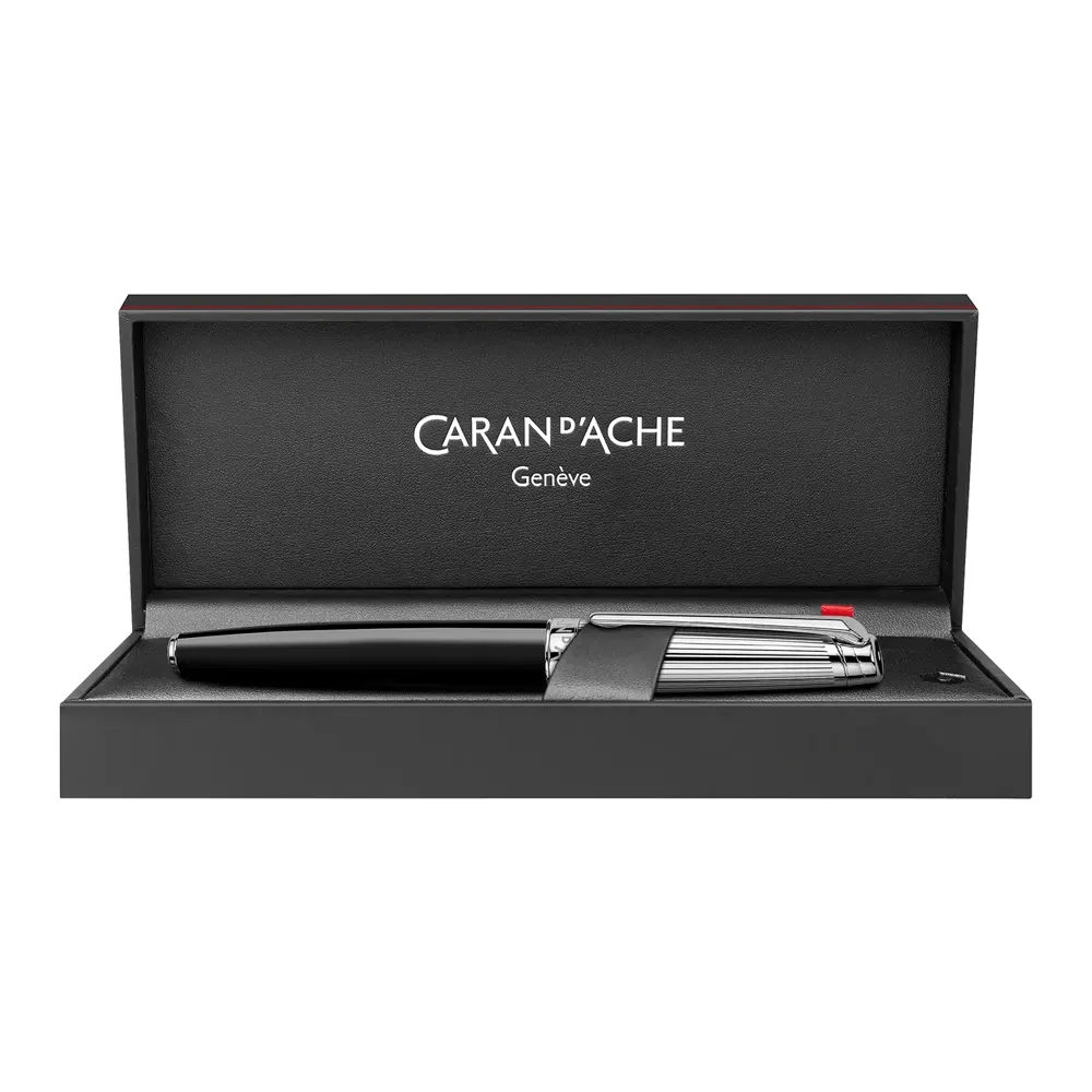 Писалка Caran d'Ache - Leman Bicolor Black/Silver, М перо - 3