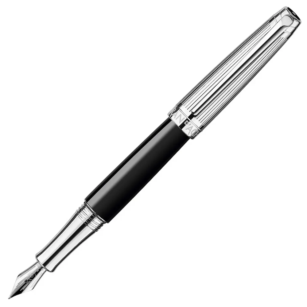 Писалка Caran d'Ache - Leman Bicolor Black/Silver, F перо