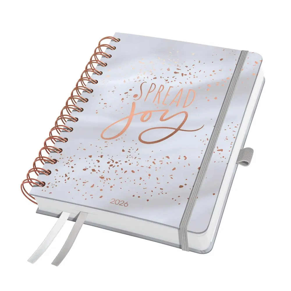Календар-бележник Sigel - Jolie, Glittery Joy, 2026, A5, твърда корица
