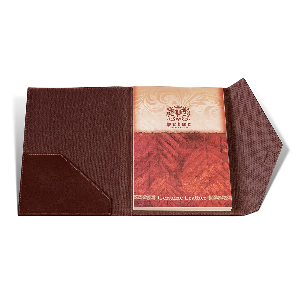 Кожена папка Princ Leather, A4, кафява, с капак - 2