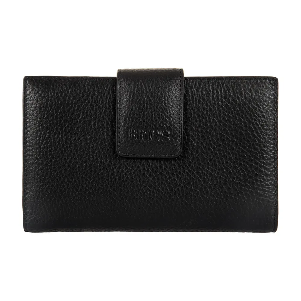 Дамски портфейл Bric's - Marmolada Purse, с копче, RFID защита, черен