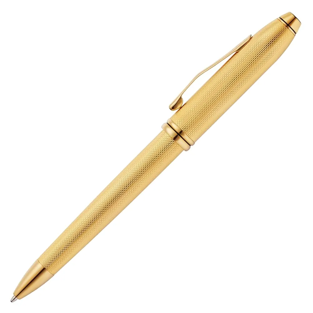 Химикалка Cross Townsend - Polished 23KT Gold Plated Engraved Diamond Pattern - 2