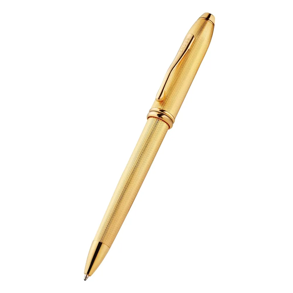 Химикалка Cross Townsend - Polished 23KT Gold Plated Engraved Diamond Pattern - 3