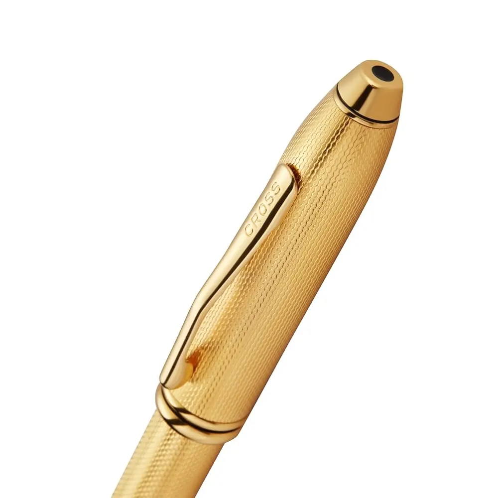 Химикалка Cross Townsend - Polished 23KT Gold Plated Engraved Diamond Pattern - 4
