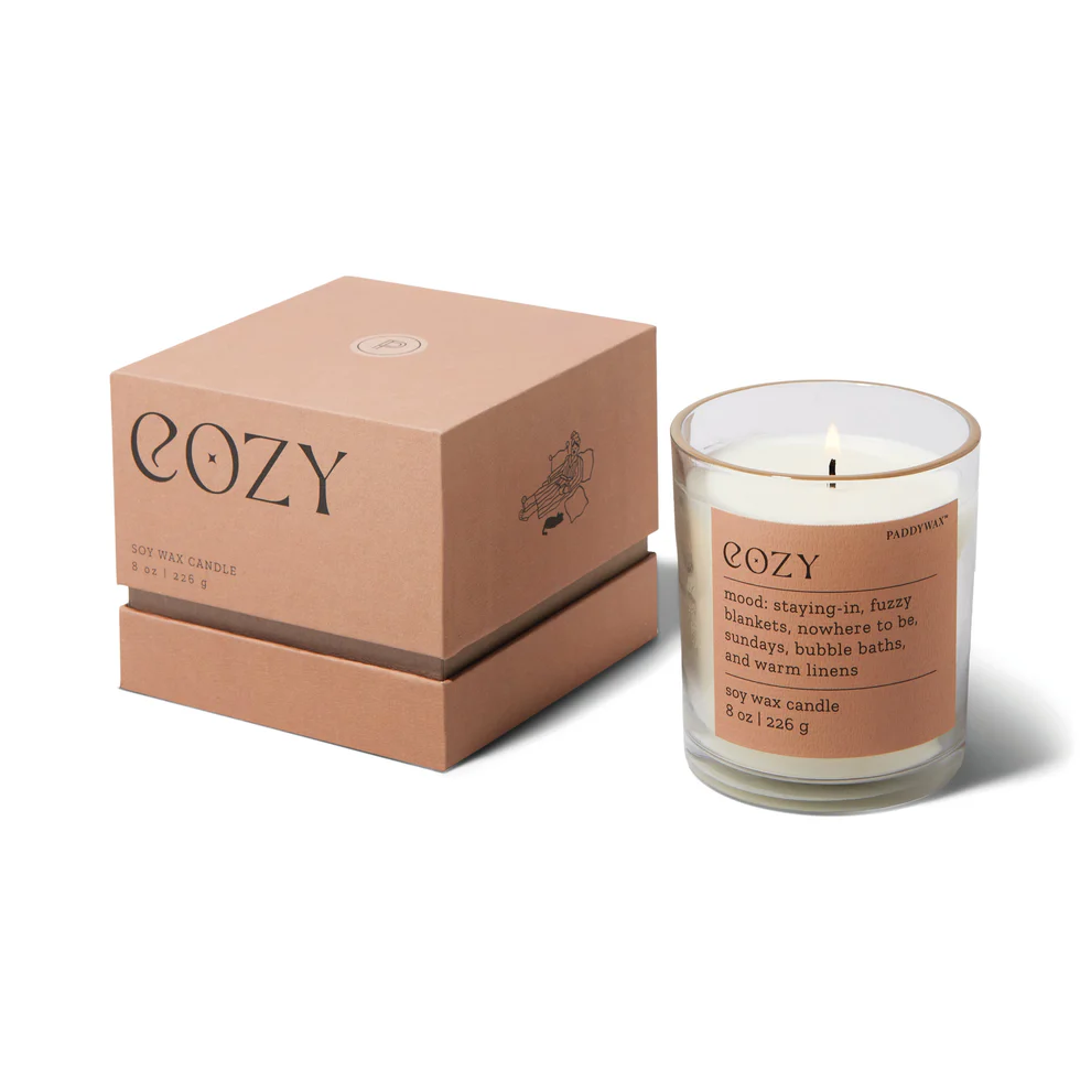 Ароматна свещ Paddywax Mood: Cozy - Cashmere & French Orris, 226 гр
