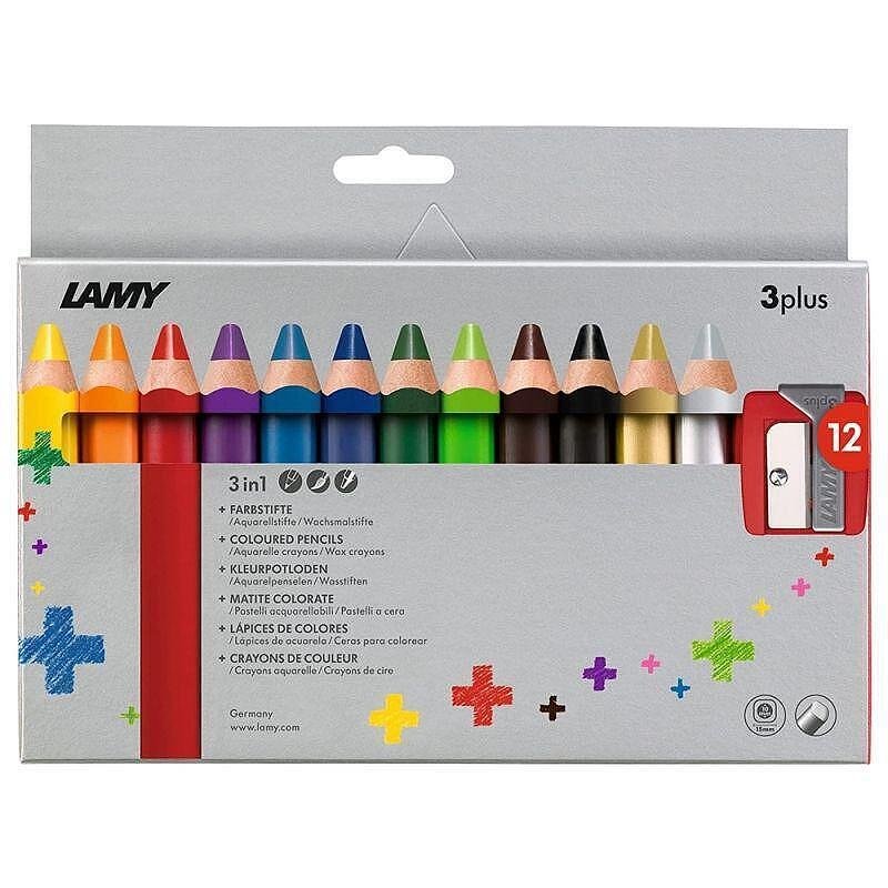 Цветни моливи Lamy 3plus - 12 цвята, с oстрилка
