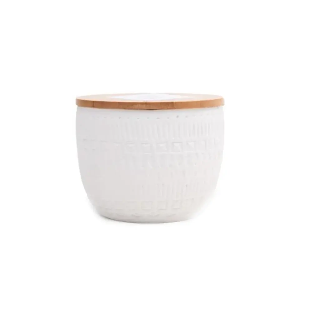 Ароматна свещ Paddywax Sonora - Cotton & Teak, бяла, 85 гр