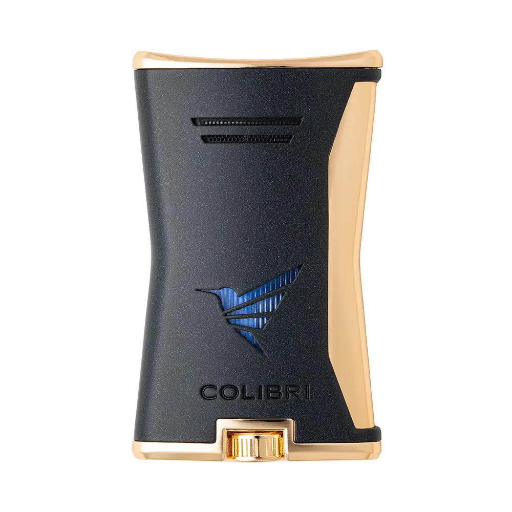 Запалка Colibri - Slim Black/Gold, единичен Jet пламък