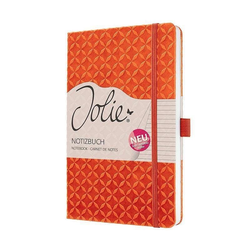 Бележник Sigel - Jolie, A5, на редове, твърда корица, Pumpkin Orange