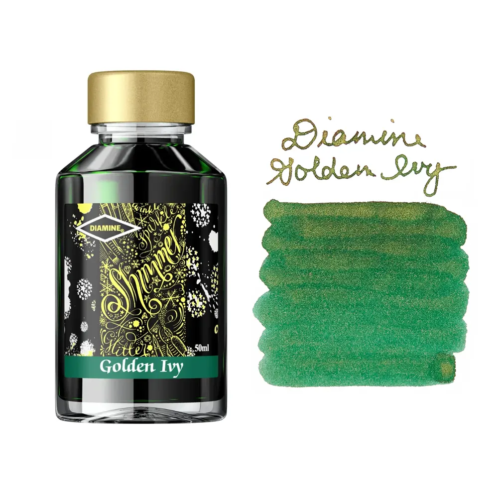 Мастилница Diamine - Shimmering Golden Ivy, 50 мл