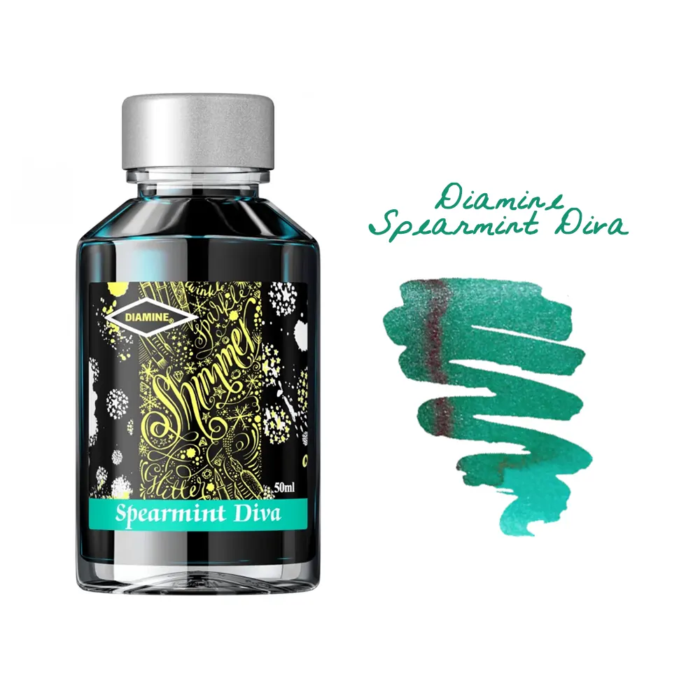 Мастилница Diamine - Shimmering Spearmint Diva, 50 мл