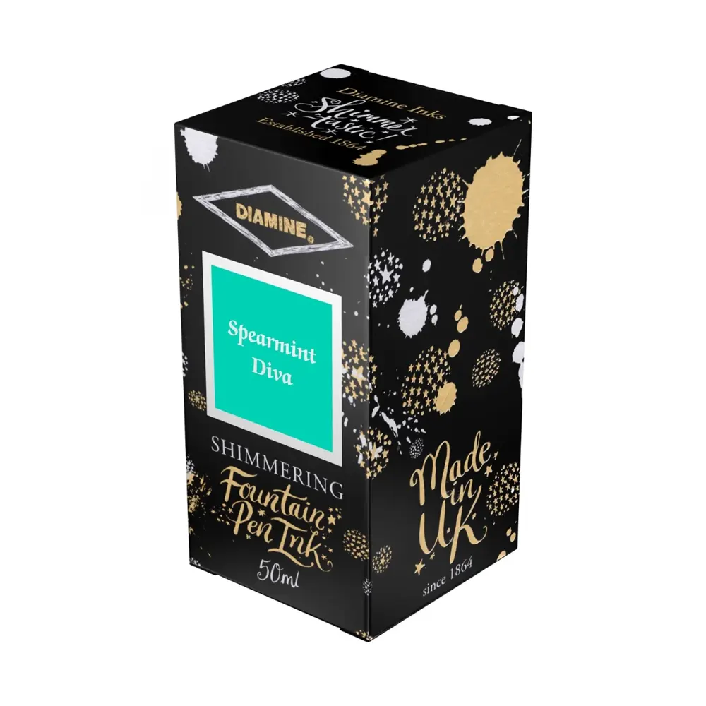 Мастилница Diamine - Shimmering Spearmint Diva, 50 мл - 2