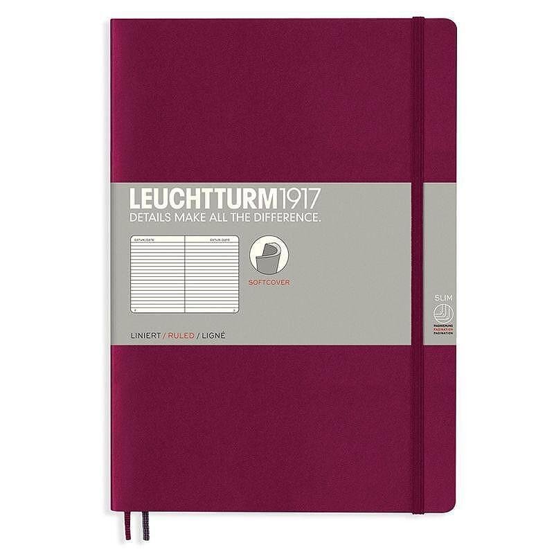 Тефтер B5 Leuchtturm1917 Notebook Composition Port Red, меки корици, на редове