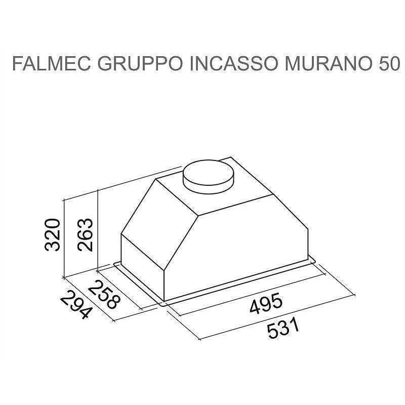 Вграден абсорбатор FALMEC GRUPPO INCASSO MURANO 50 BRILLANT BLACK