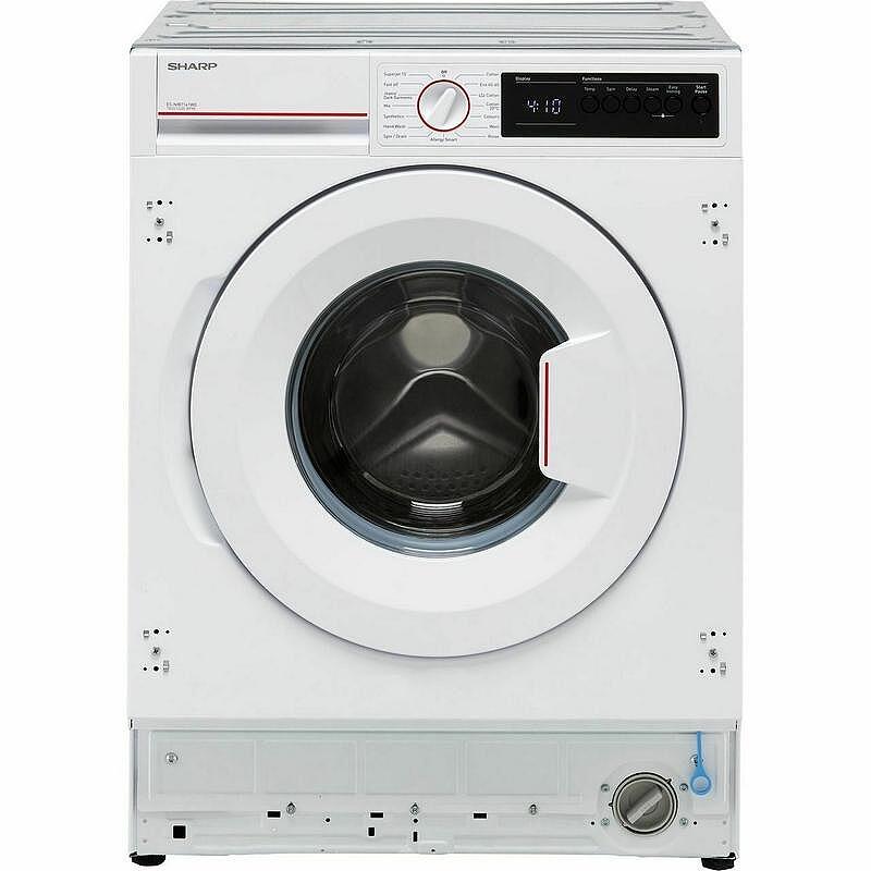 Вградена пералня Sharp ES-NIB7141WD*** , 1400 об./мин., 7.00 kg, D , Бял Изображение