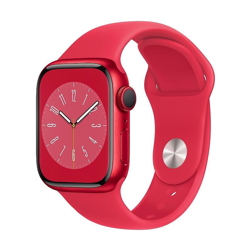 Смарт часовник Apple Watch 8 41mm RED/RED Band mnp73 , 1.69 , 41.00 , Apple S8 64-bit Dual Core , Watch OS 9 Изображение