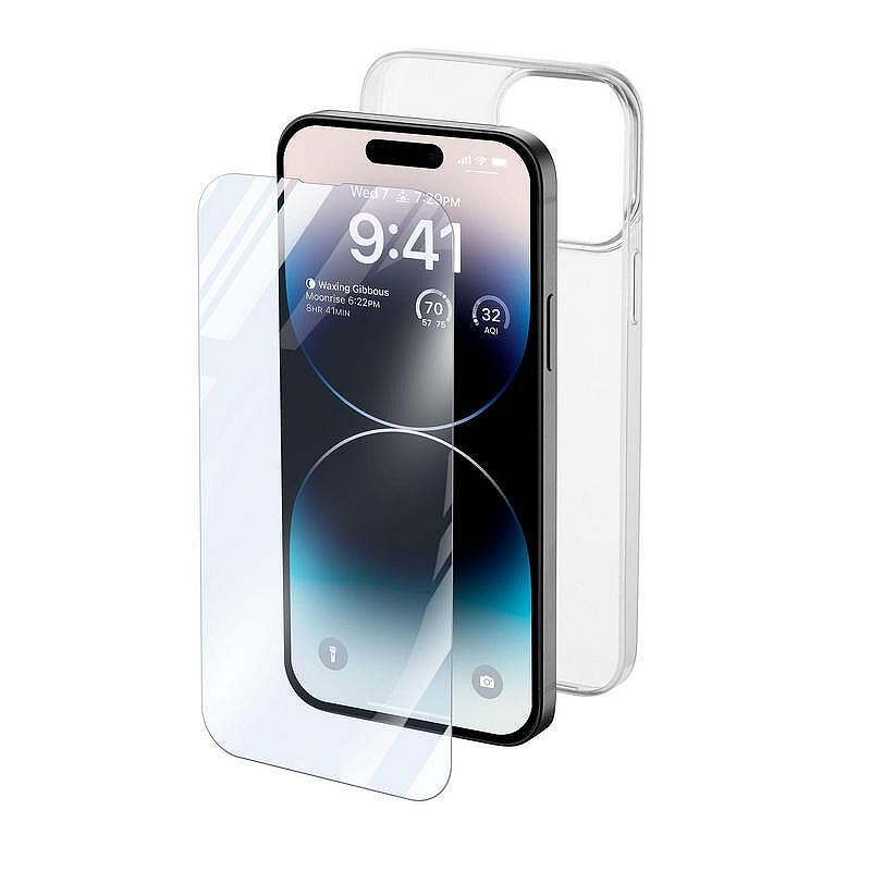 Калъф Cellularline iPhone 14 Pro прозрачен + протектор за дисплей Изображение