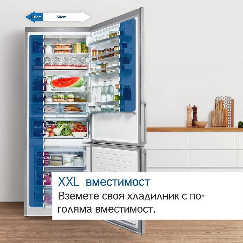 Хладилник с фризер Bosch KGN49XLEA , 438 l, E , No Frost , Инокс