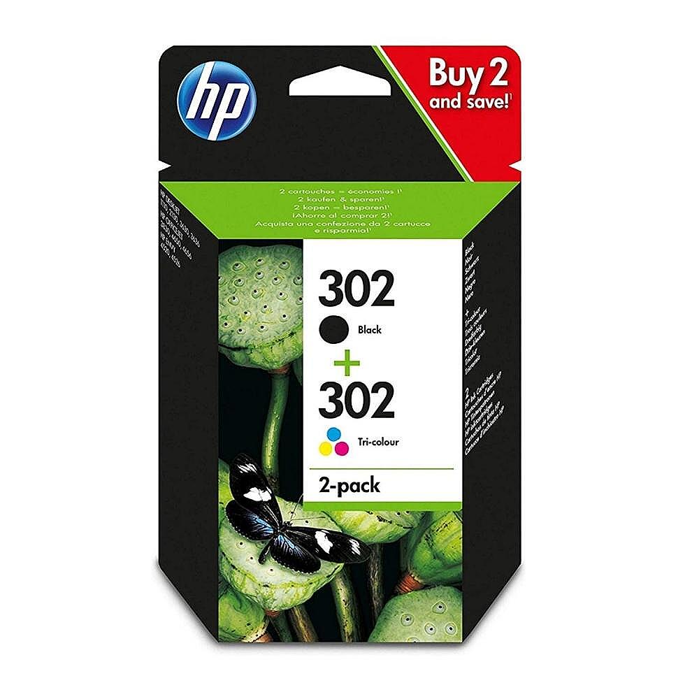 HP 302 2-pack Black/Tri-color Original Ink Cartridges Изображение