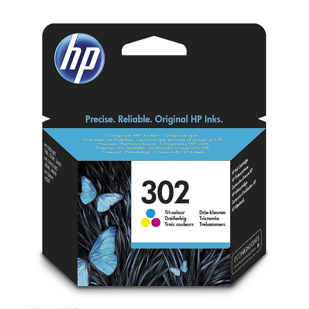 HP 302 Tri-color Original Ink Cartridge Изображение