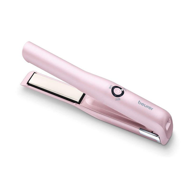 Beurer HS 20 cordless hair straightener, Battery operation ,cordless, Ceramic and tourmaline-coated hot plates, 3 temperature settings from 160°C to 200°C, LED display, Cordless operation for