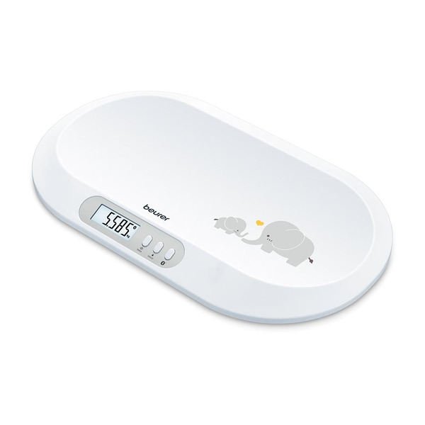 Beurer BY 90 baby scale, Data transfer via Bluetooth, Automatic and manual hold function, Curved weighing surface, 10 Measurement memory spaces Изображение