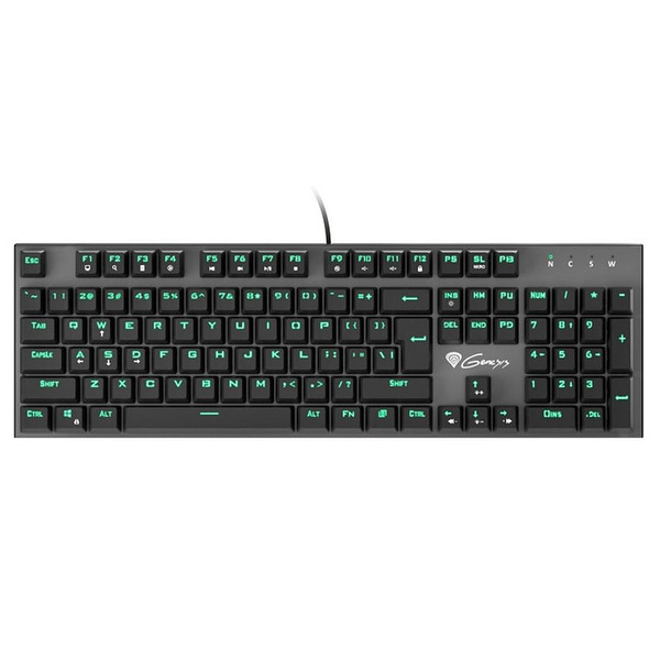 Genesis Mechanical Gaming Keyboard Thor 300 Tkl Green Backlight Outemu Blue Switch Us Layout Изображение