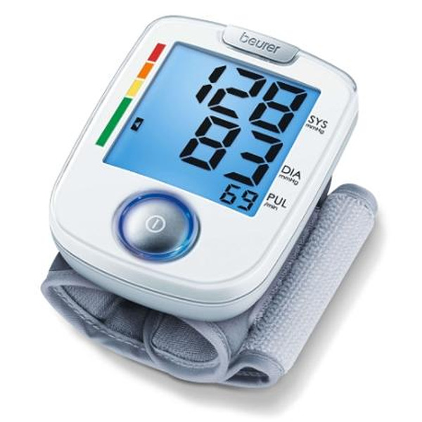 Beurer BC 44 wrist blood pressure monitor, blue illuminated display,Risk indicator,Arrhythmia detection,circumferences from 14 to 19.5 cm Изображение