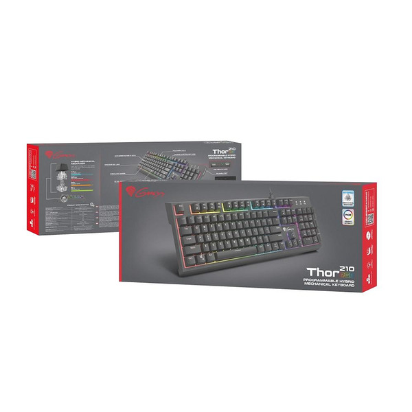 Genesis Hybrid Switch Gaming Keyboard Thor 210 RGB US Layout Backlight Изображение