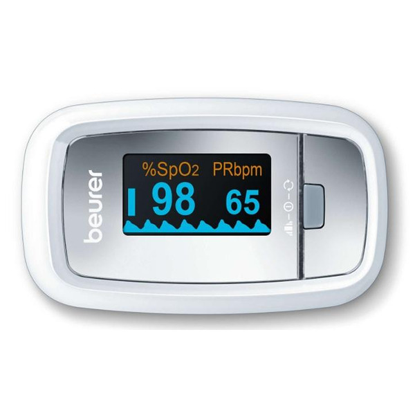 Beurer PO 30 pulse oximeter, Measurement of arterial oxygen saturation (SpO2) and heart rate (pulse), Colour display with 4 available views, Adjustable display brightness,Graphic pulse Изображение