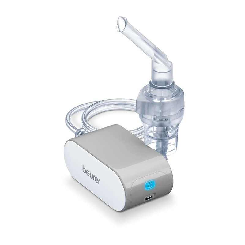 Beurer IH 58 Nebuliser, Compressed air technology, Performance-approx. 0.25 ml/min, Operating pressure/freq.-0.25-0.5 bar, Particle size (MMAD)-4,12 µm, Accessories: atomizer, mouth & nose