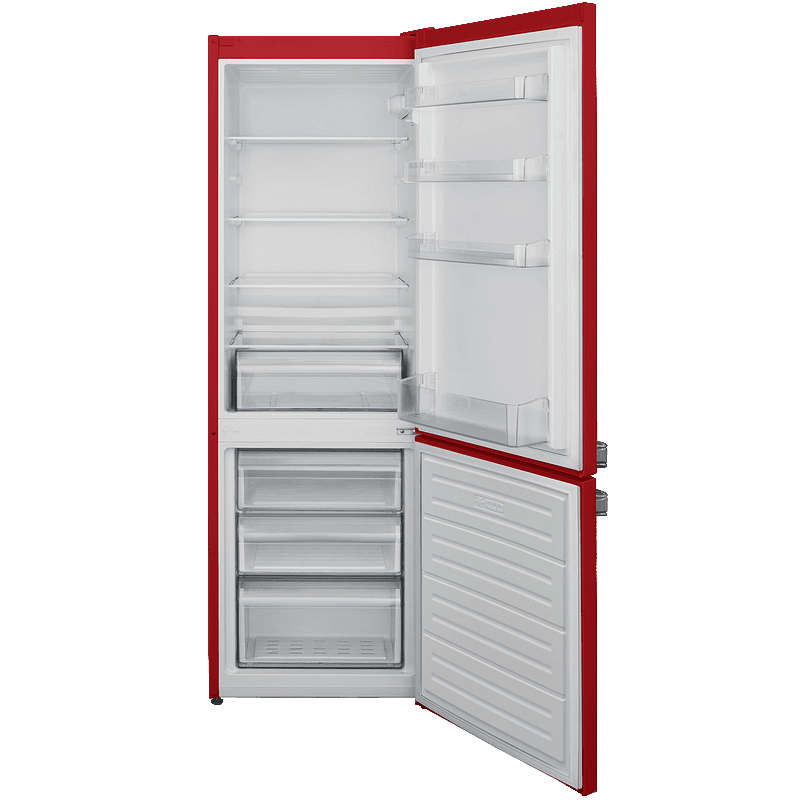 Хладилник с фризер Finlux FXCA 3131 RETRO RED , 268 l, F , Статична , Червен