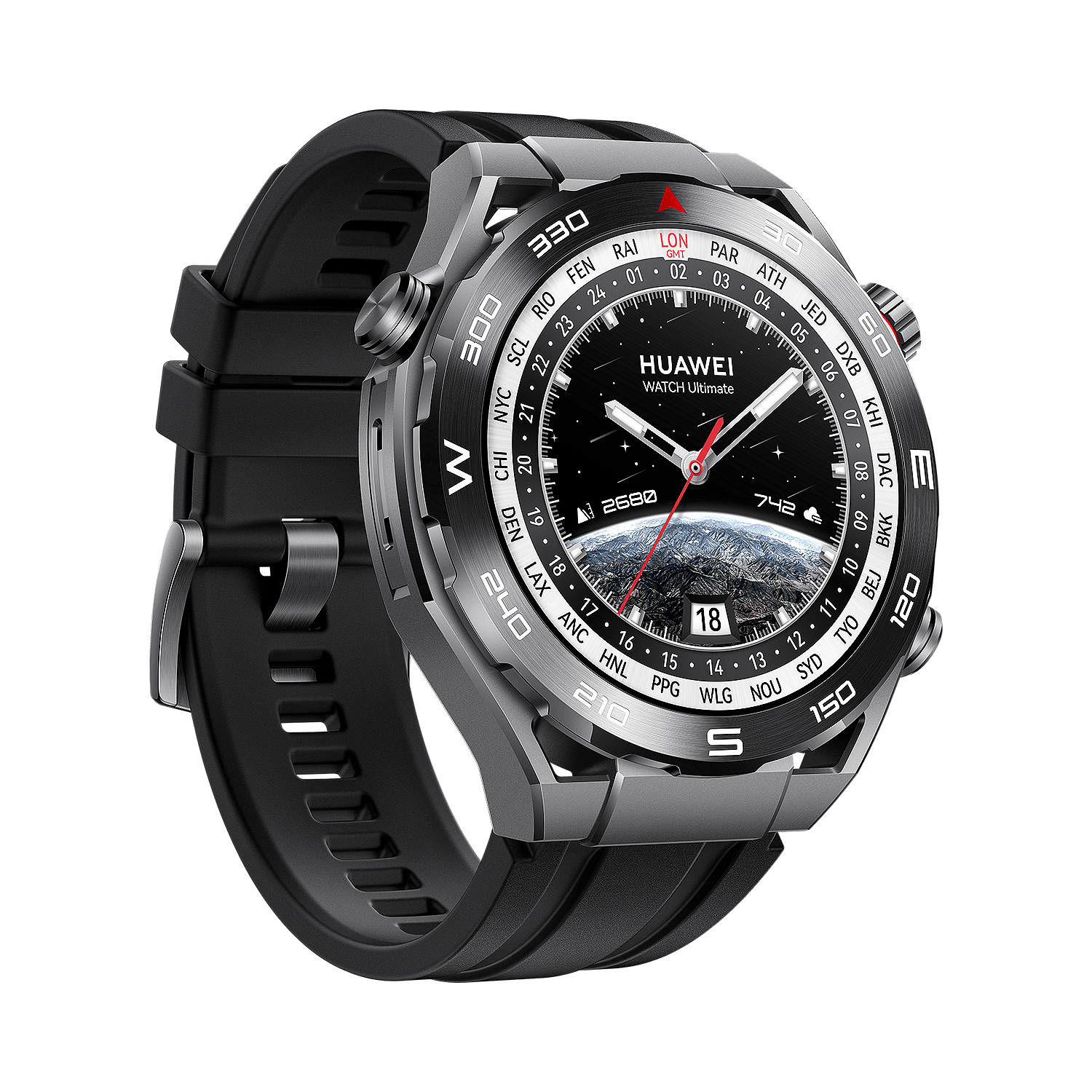 Смарт часовник Huawei WATCH ULTIMATE BLACK 55020AGF , 1.64