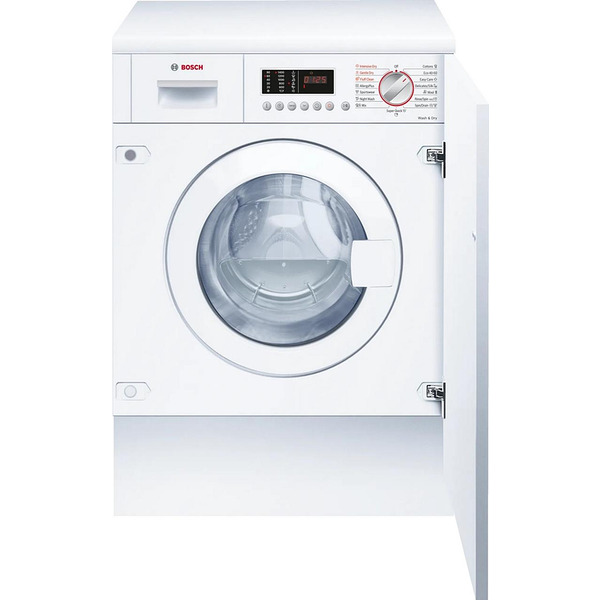 Вградена пералня със сушилня Bosch WKD28543EU , 1400 об./мин., 7.00 kg, 4 kg, E , Бял Изображение