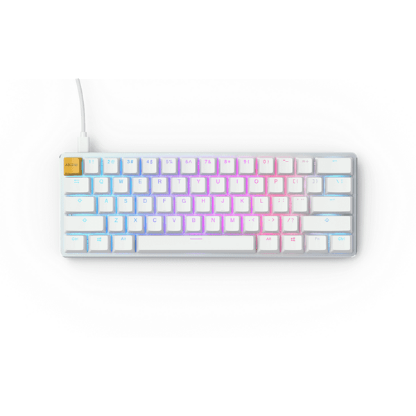 Геймърскa механична клавиатура Glorious White Ice GMMK RGB Compact, Gateron Brown US Layout Изображение