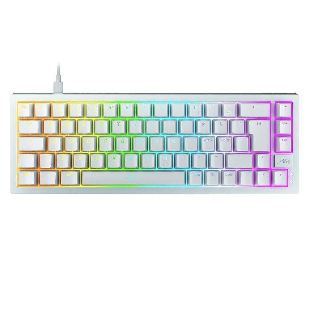 Геймърскa механична клавиатура XTRFY K5 Transperant White, 65% Hotswap RGB UK Layout Kailh Red Изображение
